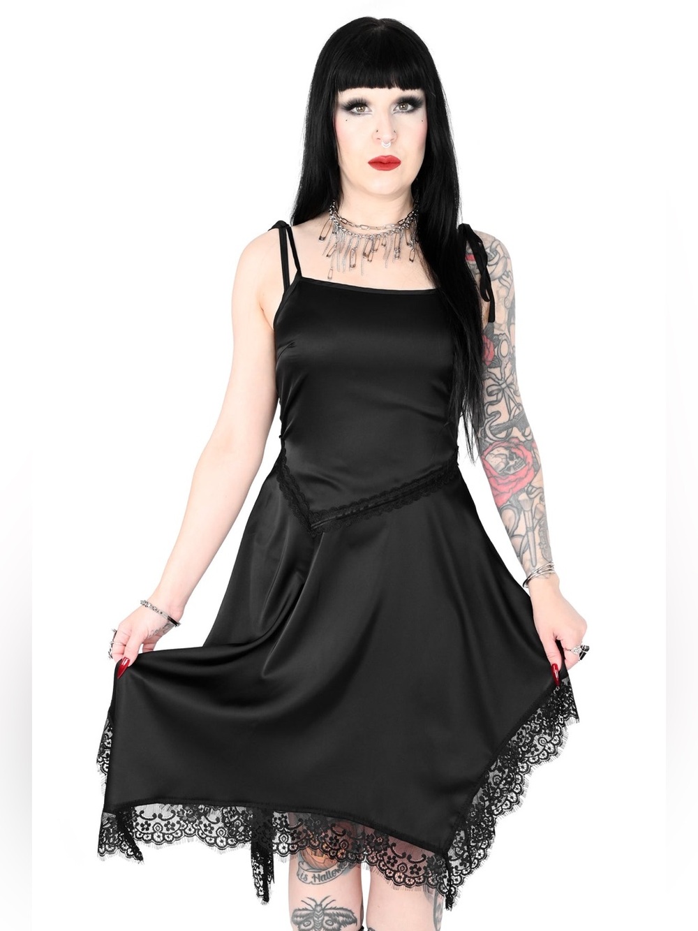 moving sale 💕 - foxblood black lacy midi slip dress size small